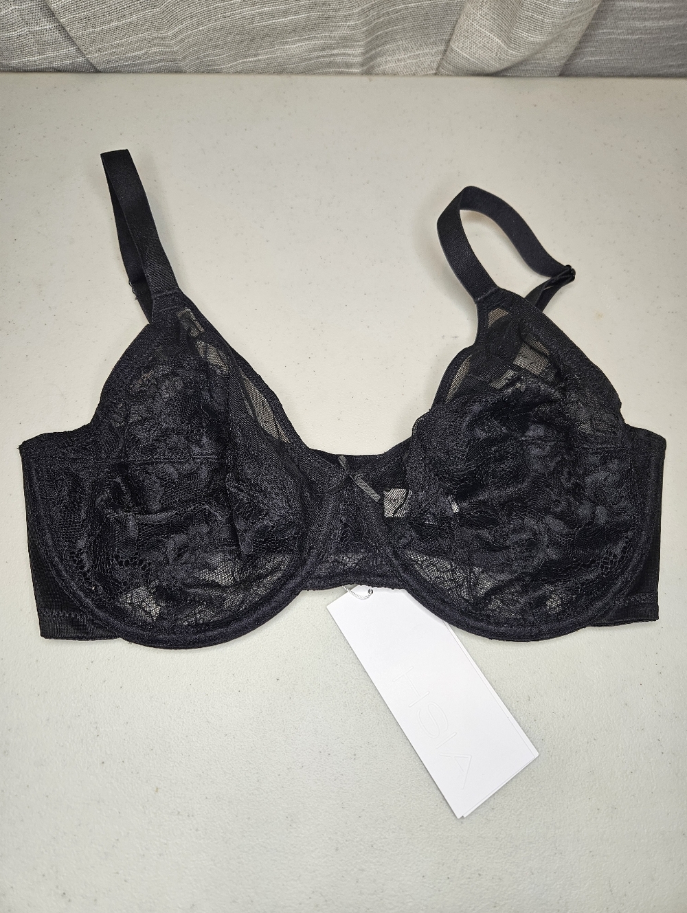 Brand New Hsia Life Enchante Black Lace Underwire Bra New 32DD - Picture 2 of 12